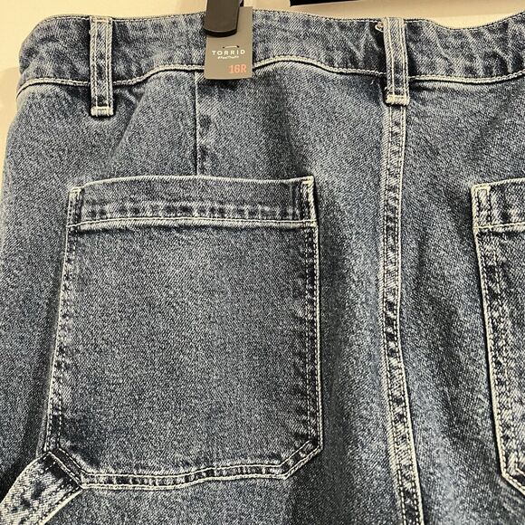 High Rise Carpenter Classic Denim Jeans Size 16 Regular Blue Country Farm Work - Picture 5 of 8